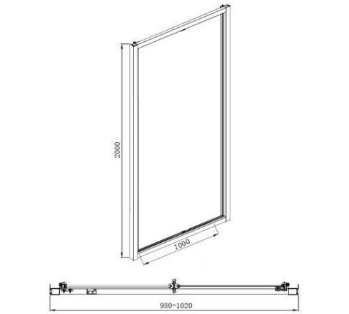 Душевая дверь Aquanet Alfa NAA6422 100, прозрачное стекло