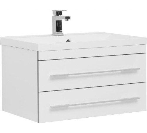 Тумба с раковиной Aquanet Верона 75 белый (подвесная 2 ящика)