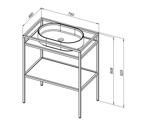 Консоль под раковину Allen Brau Liberty 75 1.33002.BB черный браш