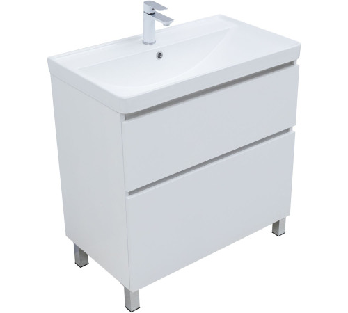 Тумба под раковину Aquanet Вега 80 напольная, белый глянец