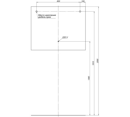 Зеркало Aquanet Гласс 100 белый LED