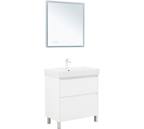 Тумба под раковину Aquanet Nova Lite 2.0 75 напольная, белый глянец