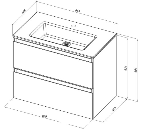 Тумба под раковину Allen Brau Eclipse 80 1.E1002.CGM 2.0 олива матовый