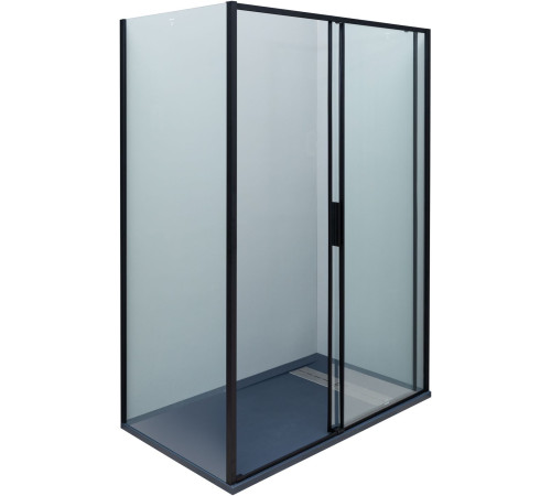 Душевая дверь Aquanet Pleasure Evo 140 AE65-N140-BT профиль черный, прозрачное стекло