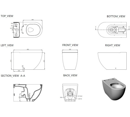 Чаша напольного унитаза Allen Brau Priority Tornado 4.31006.20 белый глянец