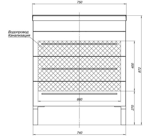 Мебель для ванной Aquanet Верона 75 белый (напольный 3 ящика)