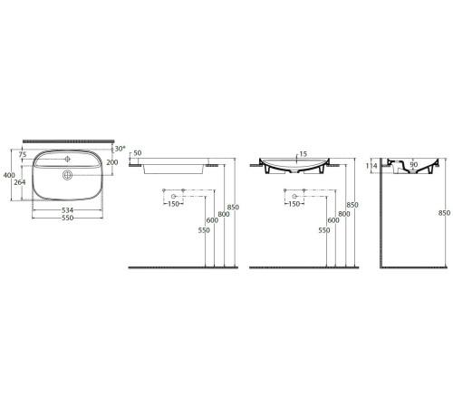Раковина Allen Brau Fantasy Sphere 55 4.11034.MT мятный