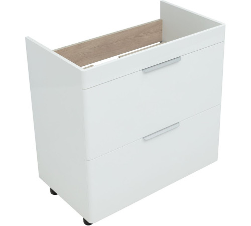 Тумба под раковину Aquanet Ирис New 80 белый глянец (2 ящика, ножки)