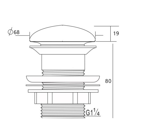 Донный клапан Aquanet белый, без перелива