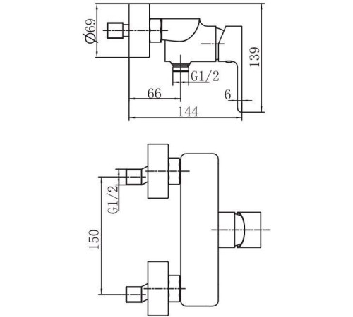 Смеситель для душа Aquanet Arctic AF520-30СW