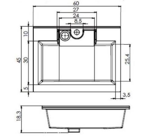 Раковина для тумбы Aquanet Фортуна 60