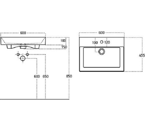 Раковина для тумбы Sanovit Slim Synergy 60 17060