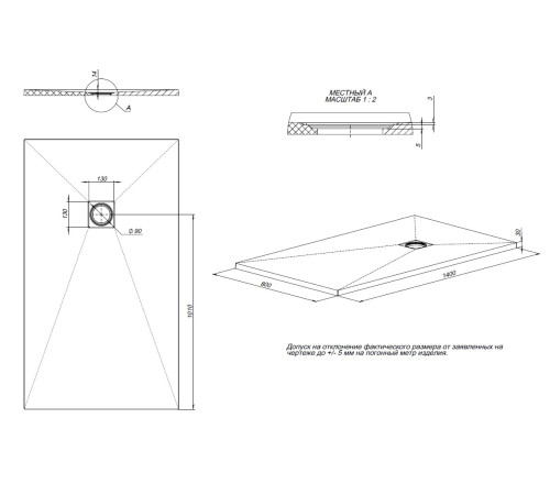 Душевой поддон Allen Brau Priority 140x80 8.31008-CGM олива