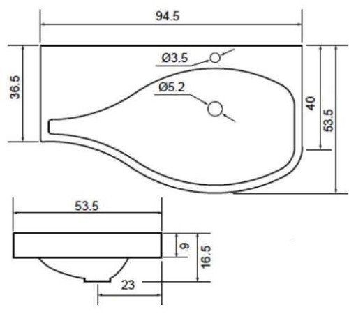 Раковина для тумбы Aquanet Сопрано 95 R