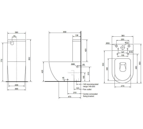 Бачок для унитаза Aquanet ZVEZDA ZV-2-C2 белый
