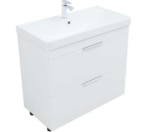 Тумба под раковину Aquanet Ирис New 90 напольная, белый глянец