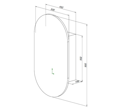 Зеркальный шкаф Aquanet Монте 50 белый, с LED подсветкой