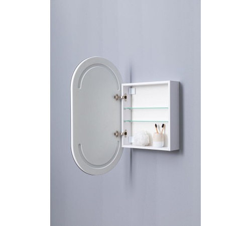 Зеркальный шкаф Aquanet Монте 50 белый, с LED подсветкой