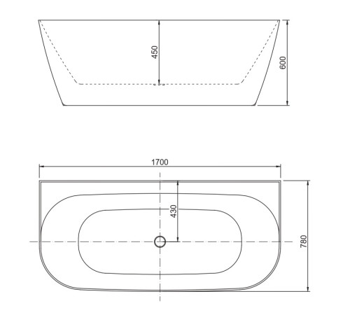 Акриловая ванна Allen Brau Priority 3 170x78 2.31003.21/CGM