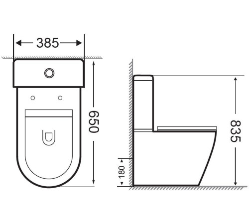 Чаша напольного унитаза Aquanet Rimless Cetus-C1 BL-102N-TPT