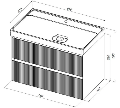 Тумба под раковину Aquanet Альтера 80 белый матовый