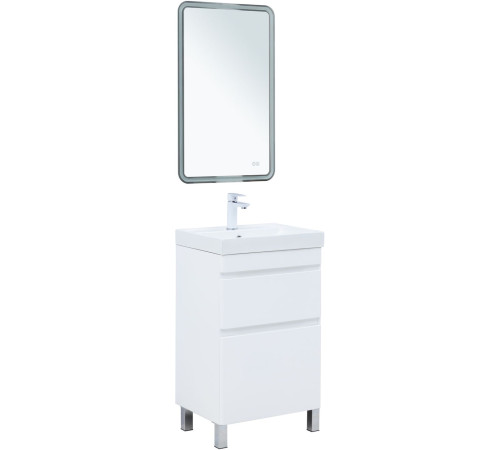 Тумба под раковину Aquanet Слим 50 напольная, белый сатин