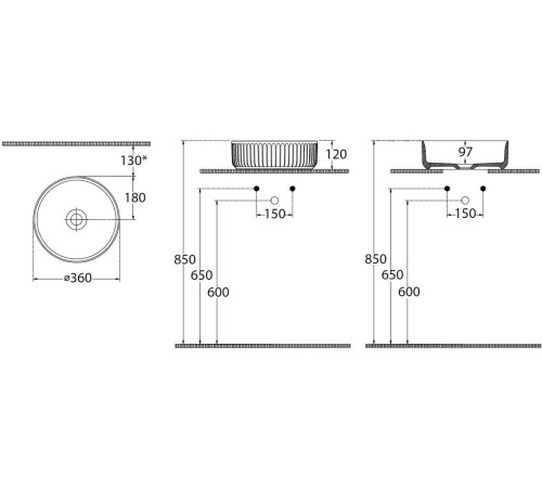 Раковина накладная Allen Brau Fantasy Line 36 4.11032.SM розовый