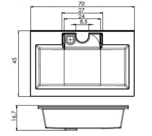 Раковина для тумбы Aquanet Фортуна 70