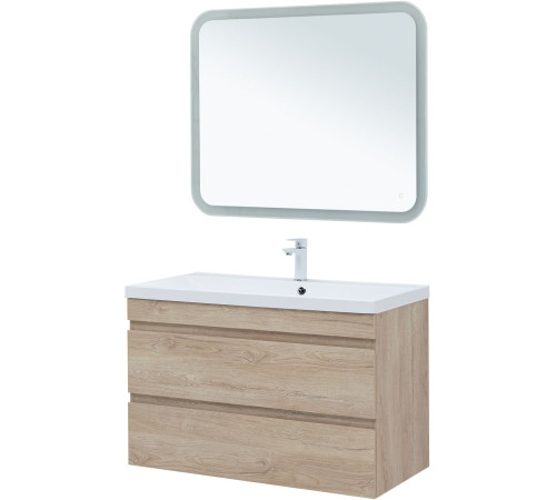 Тумба под раковину Aquanet Нота New 100 дуб светлый