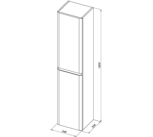 Пенал Aquanet Эмбер 35 черный матовый