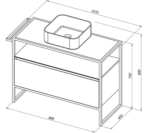 Тумба под раковину Allen Brau Priority 100 1.31003.PWM папирус матовый