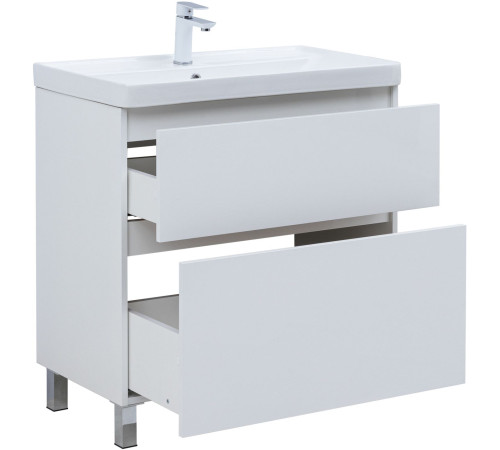 Тумба под раковину Aquanet Вега 80 напольная, белый глянец