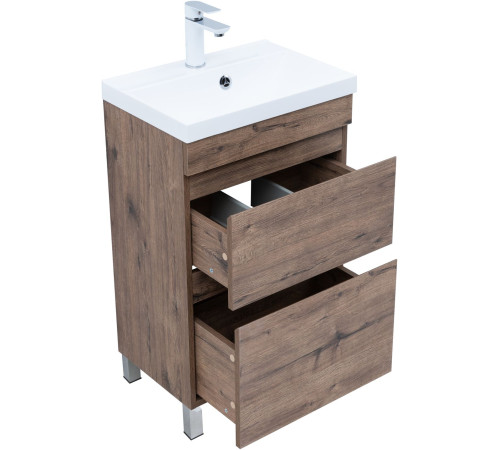 Тумба под раковину Aquanet Нота New 50 напольная, дуб веллингтон табак