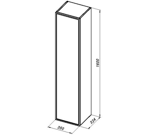 Шкаф-пенал Aquanet Арт 35 мисти грин