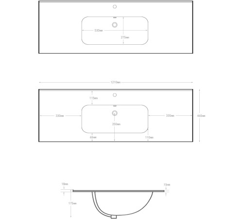 Раковина Aquanet Flat 120 белая