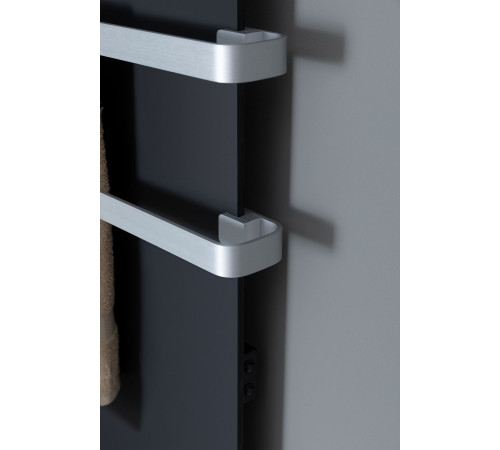 Полотенцесушитель электрический Allen Brau Infinity 140x44 с рейлингом 2.0 и креплением, серебро браш