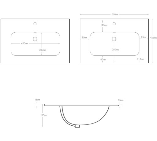 Раковина Aquanet Flat 60 черная матовая