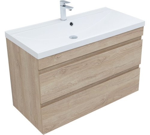 Тумба под раковину Aquanet Нота New 100 дуб светлый