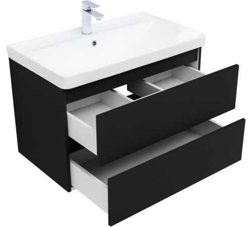 Тумба под раковину Aquanet Вега 2.0 80 черный