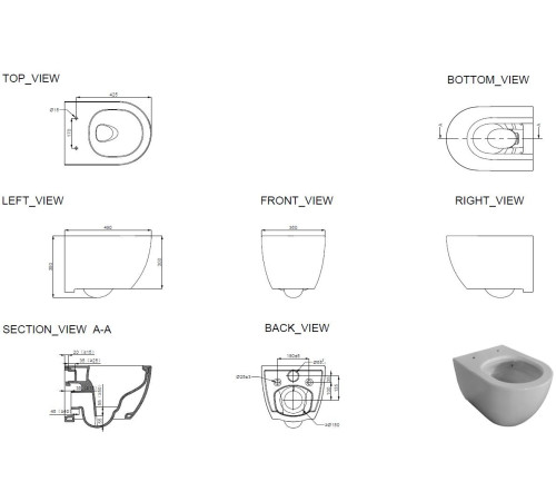 Чаша подвесного унитаза Allen Brau Priority Tornado 4.31009.20 белый глянец