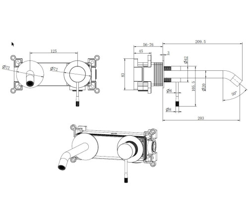 Смеситель для раковины Allen Brau Priority 4.0 5.31C03-31 (с внутренней частью) черный матовый