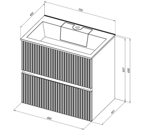 Тумба под раковину Aquanet Джейн 70 маренго