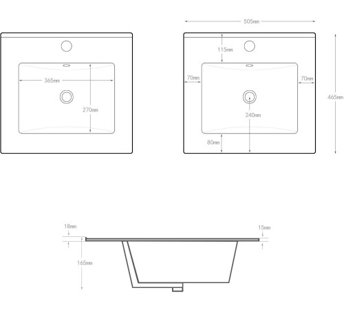 Раковина Aquanet Flat 50 белая матовая