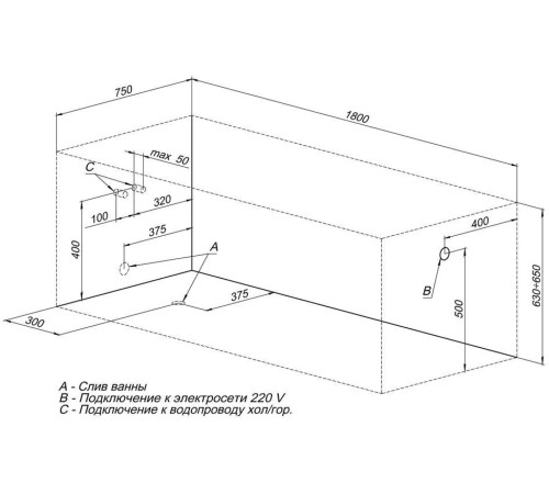 Акриловая ванна Aquanet Viola NEW 180x75 (с каркасом)