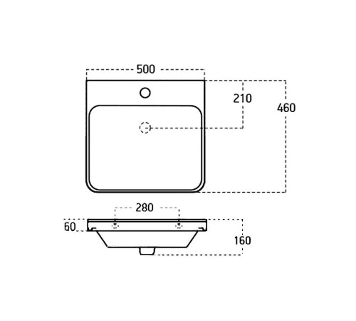 Раковина для тумбы Sanovit Luxury 50 11050-KL