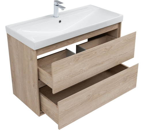Тумба под раковину Aquanet Милан 100 дуб светлый