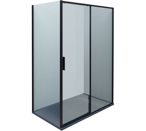 Боковая стенка Aquanet Pleasure Evo 800 AE65-F80-BT профиль черный, прозрачное стекло