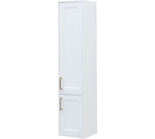 Шкаф-пенал Aquanet Бостон new R 35 белый сатин (ручки золото)