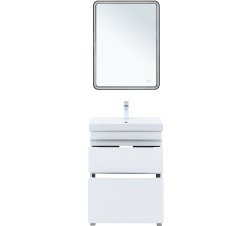 Тумба под раковину Aquanet Слим 60 напольная, белый сатин