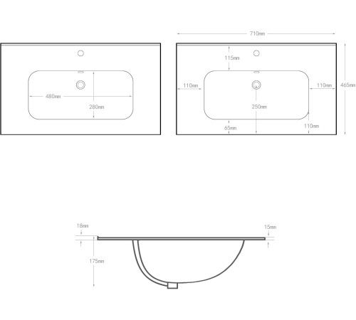 Раковина Aquanet Flat 70 белая матовая